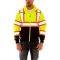 Tingley Tingley® Hi Vis Sweatshirt, Detachable Hood, Zipper Closure, 2 Pockets, Fl Lime, 5XL S78122C.5X